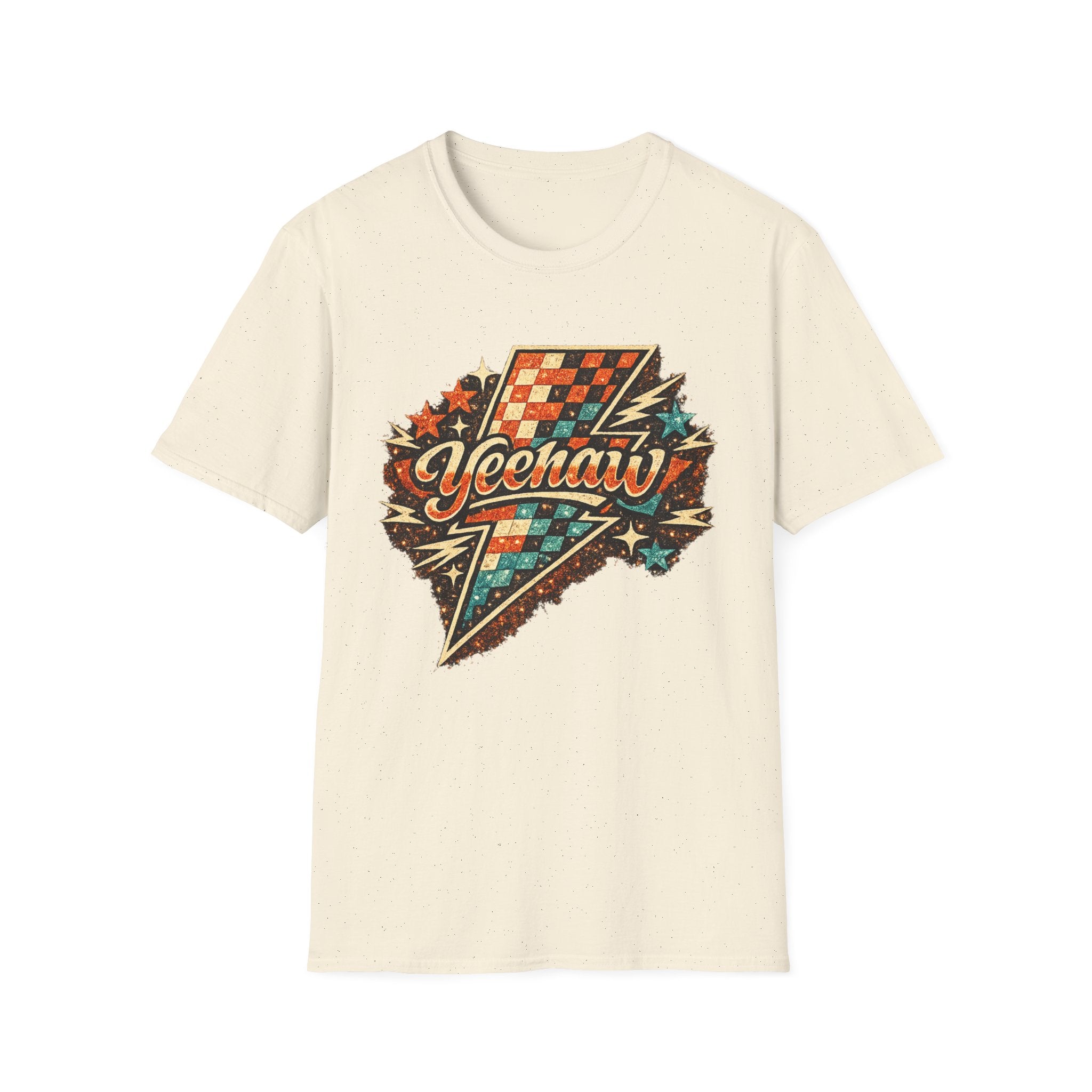 Yeehaw Lightning Bolt T-Shirt — Retro Western Cowboy Graphic Tee