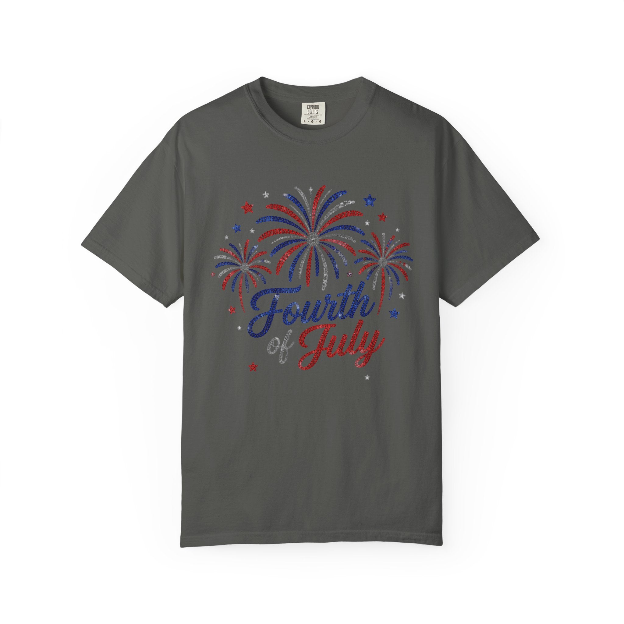 Fourth of July fireworks T-shirt | Independence Day stars and script