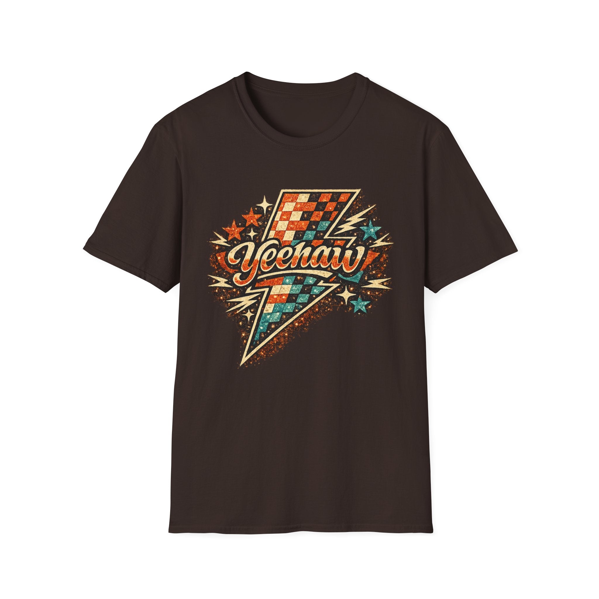 Yeehaw Lightning Bolt T-Shirt — Retro Western Cowboy Graphic Tee