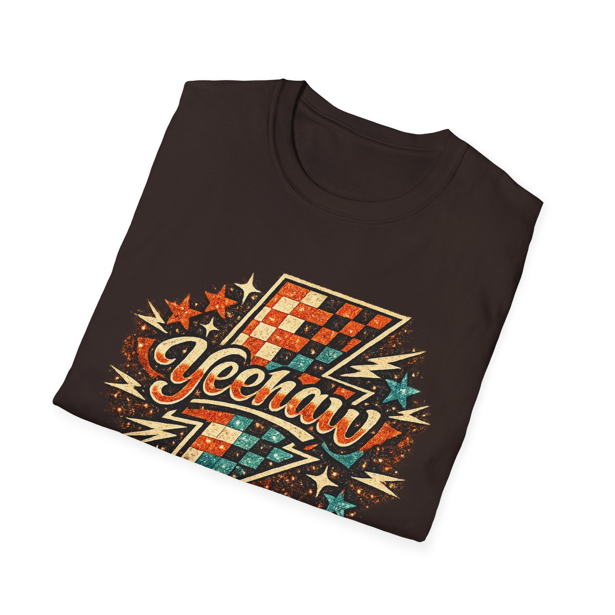 Yeehaw Lightning Bolt T-Shirt — Retro Western Cowboy Graphic Tee